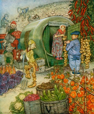 Sr. e Sra. Vinegar At Home, de &39;English Fairy Tales Retold&39; de FA Steel, publicado em 1927 de Arthur Rackham