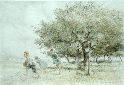 Scrumping (aguarela sobre papel) de Arthur Rackham