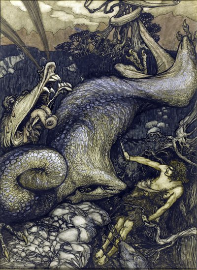 Siegfried le tueur de dragon - Sigurd the Dragon Slayer par Rackham, Arthur (1867-1939) de Arthur Rackham