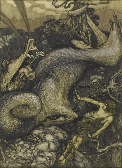Sigurd, o Matador de Dragões, 1901 de Arthur Rackham