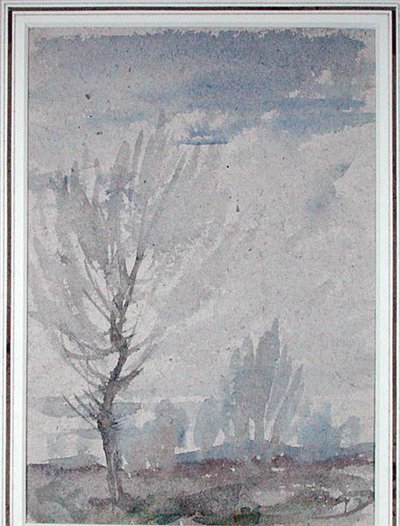 Estudo de uma árvore (aguarela sobre papel) de Arthur Rackham