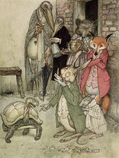 A Lebre e a Tartaruga de Arthur Rackham