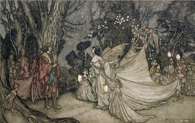 O Encontro de Oberon e Titânia de Arthur Rackham
