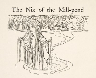 O Nix of the Mill-Pond, de Little Brother & Little Sister e Outros Contos dos Irmãos Grimm, pub.1917 (litho) de Arthur Rackham