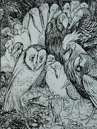 The Owl and the Birds, ilustração de 