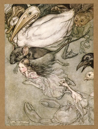 The Pool of Tears, de Alices Adventures in Wonderland, de Lewis Carroll, pub.1907 de Arthur Rackham