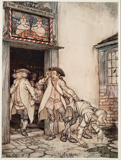 Os três cirurgiões do exército, de Little Brother & Little Sister e outros contos pelos irmãos Grimm, pub.1917 de Arthur Rackham