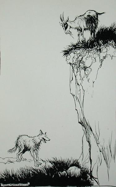 The Wolf and the Goat, ilustração de 