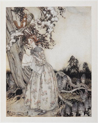 A bela criada que, no dia 1 de Maio, vai para os campos no intervalo do dia. de Arthur Rackham
