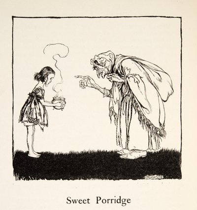 O pequeno foi e trouxe a caixa, de Little Brother & Little Sister e Outros Contos dos Irmãos Grimm, pub.1917 (litho) de Arthur Rackham