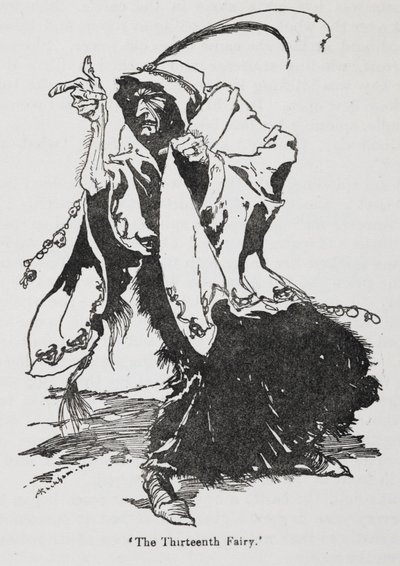 A décima terceira fada de Briar Rose (Bela Adormecida) de Arthur Rackham