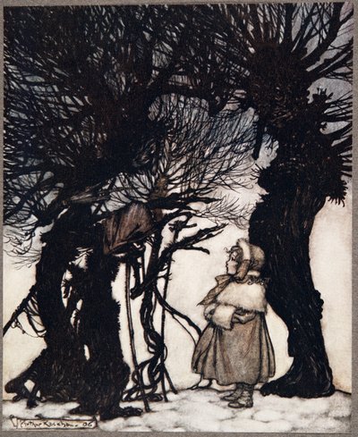 Eles a avisaram ..., de Peter Pan em Kensington Gardens por JM Barrie (1860 - 1937), pub. 1906 de Arthur Rackham
