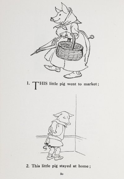 Este porquinho foi para o mercado - rima de viveiro. de Arthur Rackham