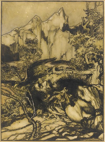 Viagem de Thors à Terra dos Gigantes, 1901 de Arthur Rackham