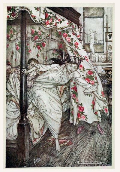 Vênus e o Gato, ilustração de &39;fábulas de Esopo&39;, publicado por Heinemann, 1912 (cor litho) de Arthur Rackham