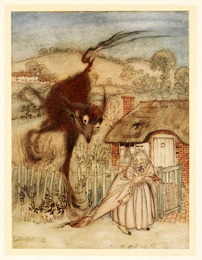 Nós iremos! ela riu, estou com sorte!, de English Fairy Tales, pub. 1922 litografia colorida, 1922 de Arthur Rackham