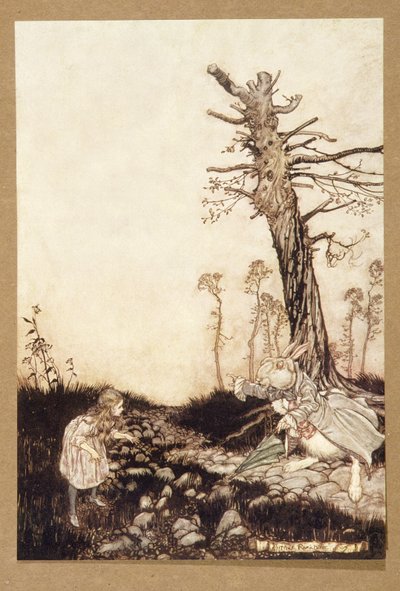 Por que Mary Ann, o que você está fazendo aqui , de Alices Adventures in Wonderland, de Lewis Carroll, pub.1907 de Arthur Rackham