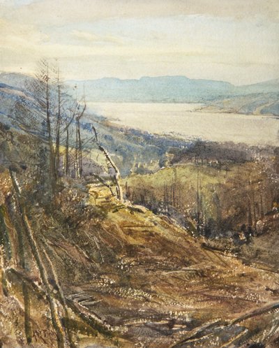 Coniston a partir de Near Tarn Hows (aguarela) de Arthur Reginald Smith