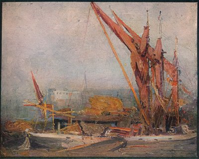 Barcaças de feno no Tamisa, 1905 de Arthur Streeton