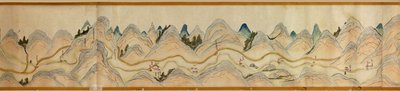 16.000. fornecido. Orientado com norte à direita. Relevo mostrado pictoricamente. Vista aérea. Abrange o rio Wei em Baoji Xian, Shanxi Sheng a Shu Dao na fronteira Shanxi-Sichuan. Mostra assentamentos, paradas para descanso, estações, pousadas, templos, pa de Arthur W. Hummel