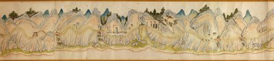 16.000. fornecidos. Orientado com o norte para a direita. Relevo mostrado pictóricamente. Vista de pássaro. Cobre o rio Wei em Baoji Xian, Shanxi Sheng a Shu Dao na fronteira de Shanxi-Sichuan. Mostra povoações, paragens de descanso, estações, pousadas, te de Arthur W. Hummel