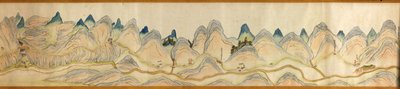 16.000. fornecidos. Orientado com o norte para a direita. Relevo mostrado pictóricamente. Vista de pássaro. Cobre o rio Wei em Baoji Xian, Shanxi Sheng a Shu Dao na fronteira de Shanxi-Sichuan. Mostra povoações, paragens de descanso, estações, pousadas, te de Arthur W. Hummel