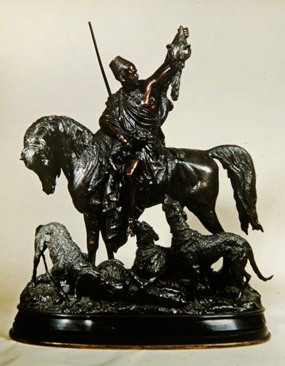 Kabyle retornando do Hunt, c.1870 (bronze) (ver 474330 para verso) de Arthur Waagen