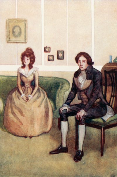 Ilustração para Senso e Sensibilidade por Jane Austen de Arthur Wallis Mills