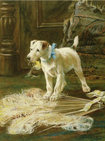 Travessura (óleo sobre tela) de Arthur Wardle