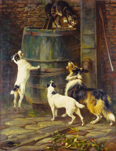 Só queremos brincar (óleo sobre tela) de Arthur Wardle