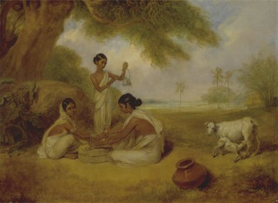 Moagem de milho, c.1792-95 (óleo sobre tela) de Arthur William Devis
