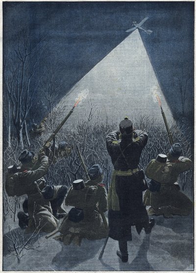 1913: Nas fronteiras da Galiza, os austríacos disparam contra os voos de reconhecimento russos (antiaéreos) de Artist Unknown