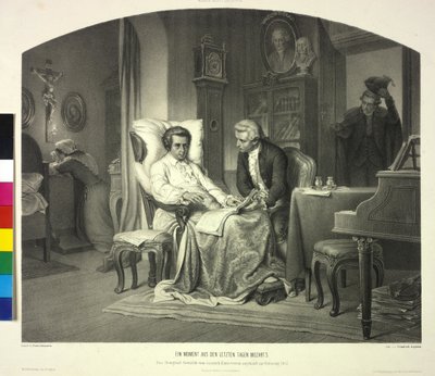 Um momento dos últimos dias de Mozart de Artist Unknown