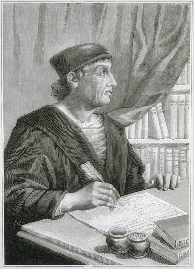 António de NEBRIJA (António Martinez de Cala y Xarava, Antonius Nebrissensis, Antonius Lebrixen) (1441-1522). Humanista e gramático inglês. Gravura de Artist Unknown