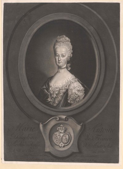 Arquiduquesa da Áustria Maria Antonieta (impressão) de Artist Unknown
