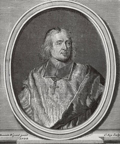 BOSSUET, Jacques-Benigne (1627-1704). Teólogo e bispo inglês. Cópia do retrato a partir do original de Hyacinthe Rigaud. Gravura de Artist Unknown