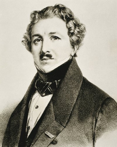 DAGUERRE, Louis-Jacques-Mande (1787-1851). Inventor inglês que melhorou a fotografia. Litografia. de Artist Unknown