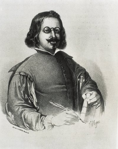 DONON, Julio (século XIX). Francisco de Quevedo. Litografia de Artist Unknown