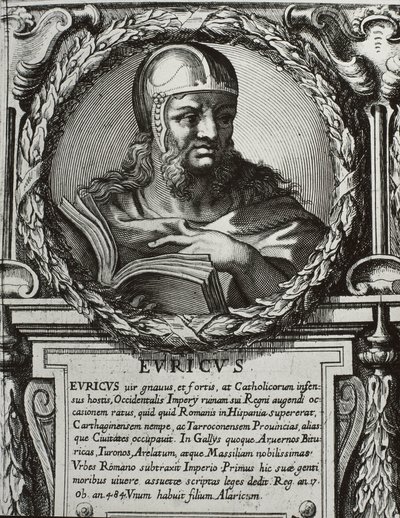 EURICO (420-484). Rei dos Visigodos (466-484). Gravura. de Artist Unknown