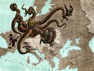 Primeira Guerra Mundial: o polvo alemão de Artist Unknown