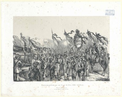 Funeral da pessoa morta em combate em 13 e 14 de março de 1848 de Artist Unknown