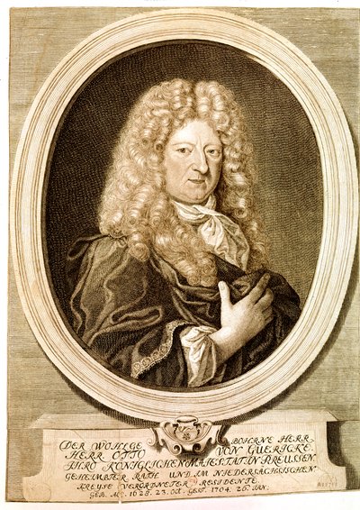 GUERICKE Otto, cientista, inventor, matemático e físico alemão (gravura) de Artist Unknown