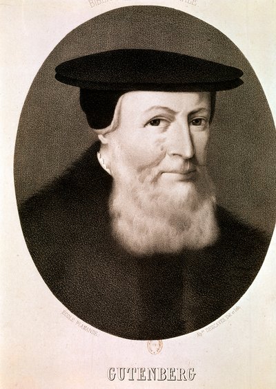 GUTENBERG Johannes: Retrato (gravura) de Artist Unknown