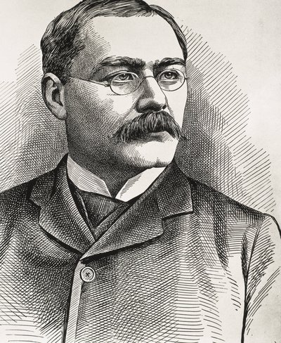 KIPLING, Rudyard (1865-1936). Escritor britânico, nascido na Índia. Prémio Nobel da Literatura em 1907. Retrato de Kipling. Gravura. de Artist Unknown