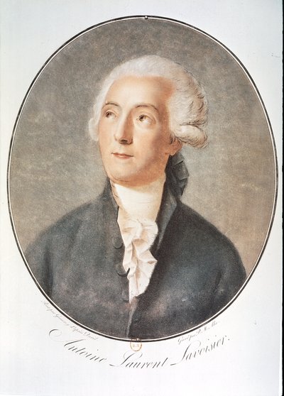 LAVOISIER Antoine-Laurent de: Retrato (aguarela) de Artist Unknown