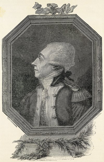 Lafayette, Marie Joseph Gilbert Motie Motier, Marquês de (1757-1834). Aristocrata e militar francês, de ideologia liberal. Gravura de Artist Unknown