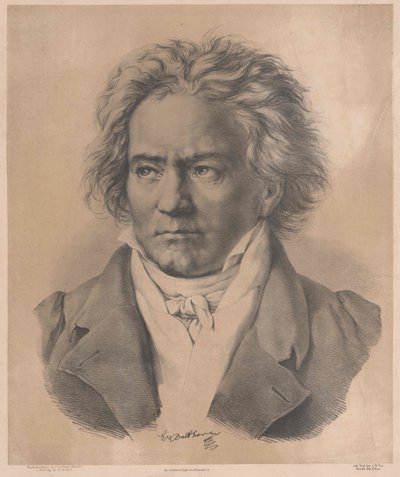 Ludwig van Beethoven (impressão) de Artist Unknown