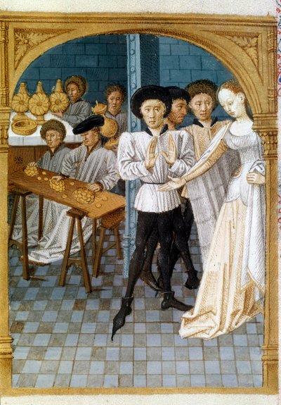 Gerente e sovina: um homem recusa-se a dar dinheiro (miniatura) de Artist Unknown