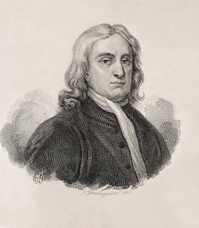 Newton, Sir Isaac (1642-1727). Matemático, físico e astrónomo inglês; GUADAGNINI, Gaetano (1800-1860). Gravura italiana. Retrato de Isaac Newton, obra de Gaetano Guadagnini. Gravura. ITÁLIA. LOMBARDIA. Milão. Coleção Cívica de Estampas "Achi de Artist Unknown