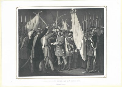 Da cerimónia da Constituição em 15 de março de 1848 de Artist Unknown